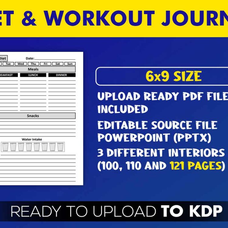 KDP Interiors: Diet and Workout Journal