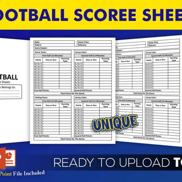 KDP Interiors: Football Score Sheets Book