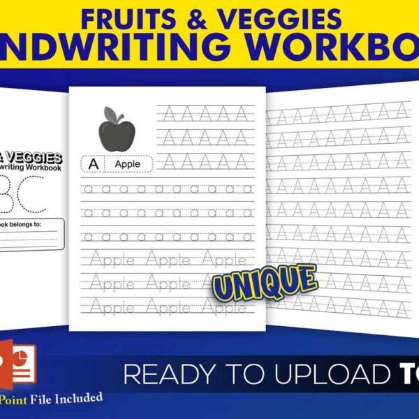 KDP Interiors: Fruits & Veggies Alphabet Handwriting Workbook