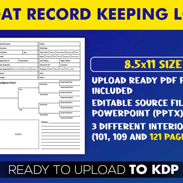 KDP Interiors: Goat Record Keeping Logbook