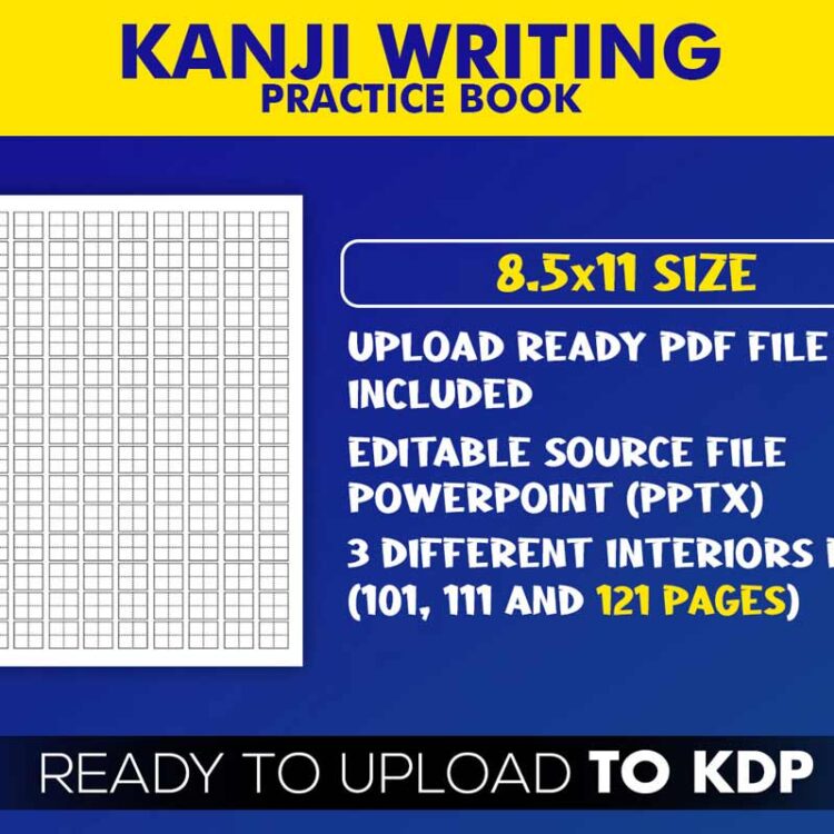 KDP Interiors: Kanji Practice Paper Book