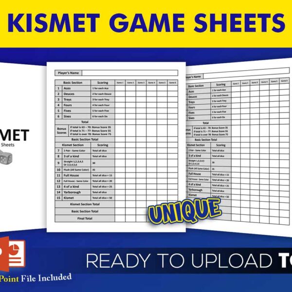 KDP Interiors: Printable Kismet Game Sheet