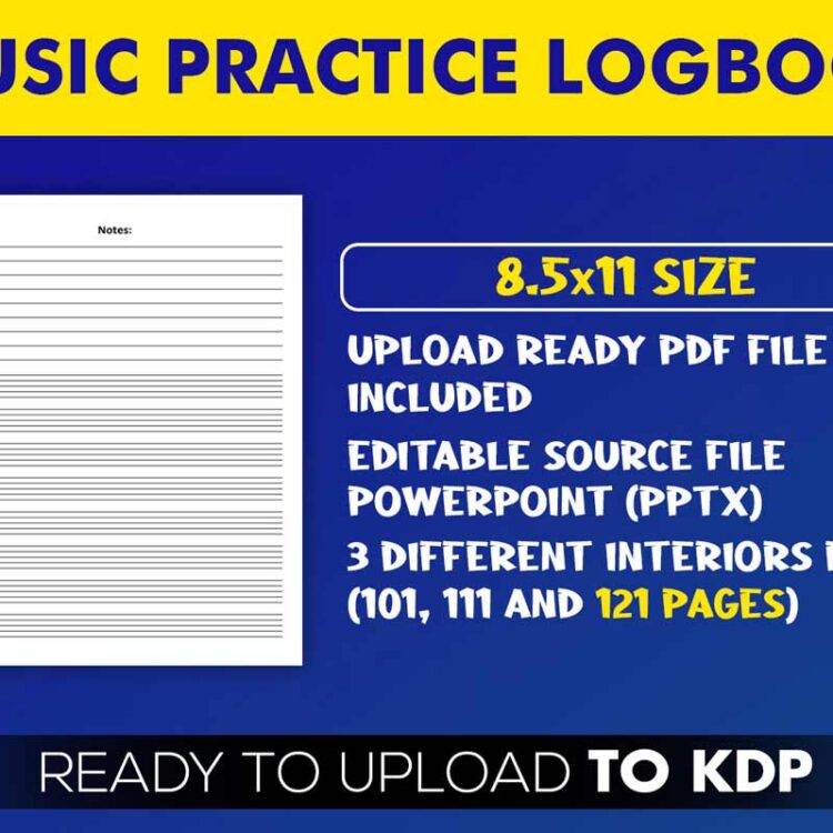 KDP Interiors: Music Practice Log Book
