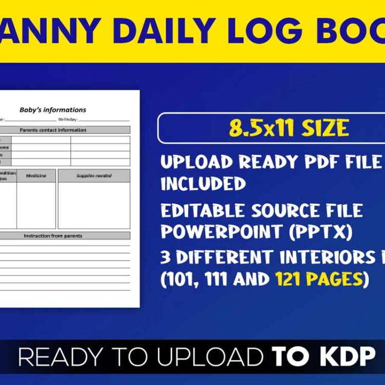 KDP Interiors: Nanny Daily Log Book