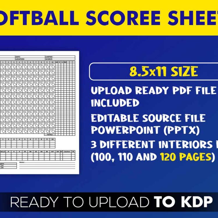 KDP Interiors: Softball Score Sheets Book