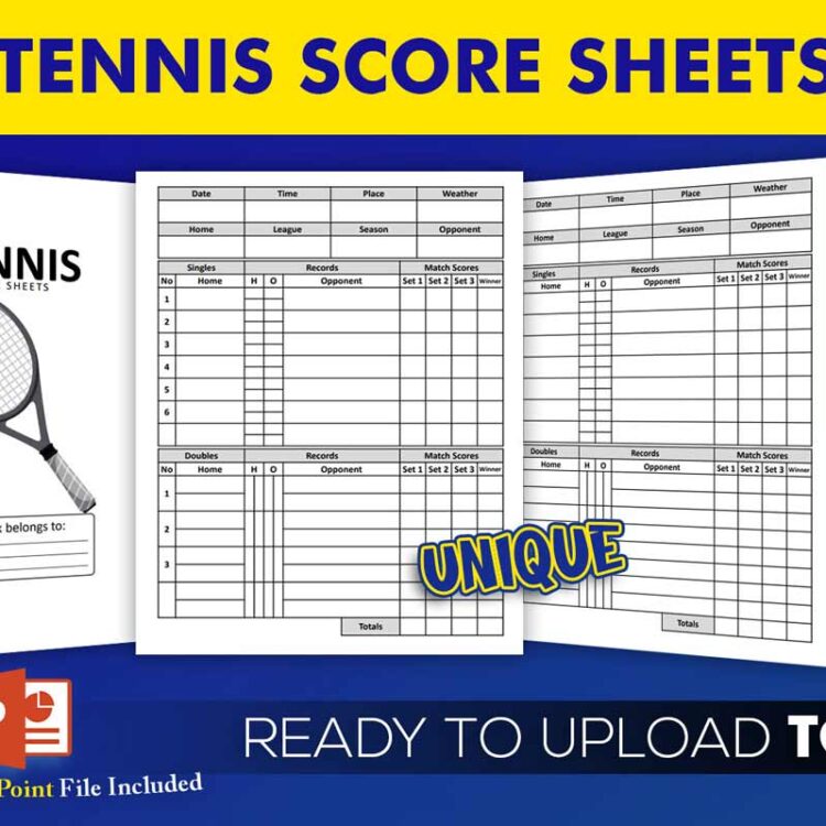 KDP Interiors: Tennis Score Sheets Book