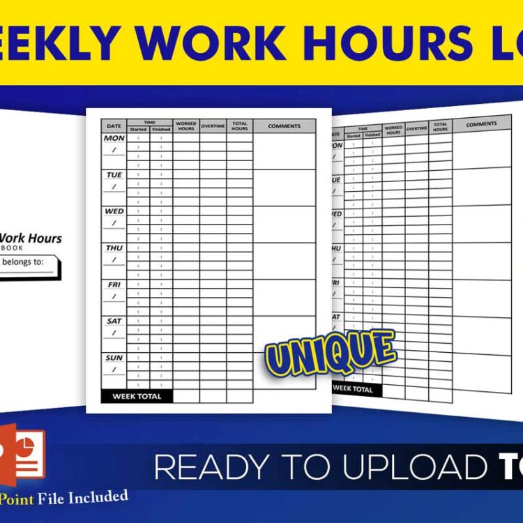 KDP Interiors: Weekly Work Hours Logbook