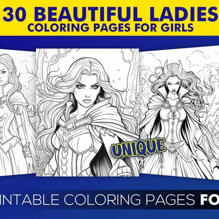 30 Beautiful Ladies Coloring Book for Girls