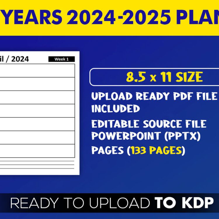 KDP Interiors: 2024-2025 2 Years Weekly Planner