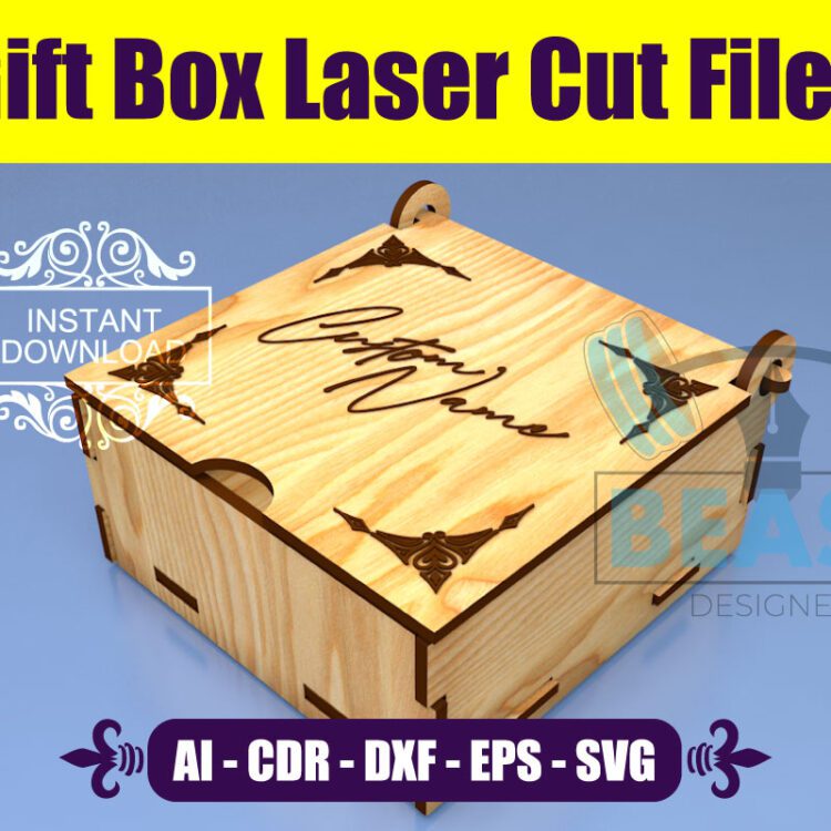 Laser Cut Files SVG Gift Box Glowforge DXF File
