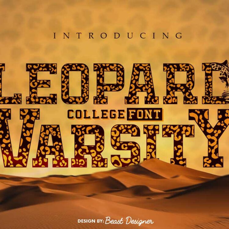 Leopard Varsity Font – College Font by Beast Designer
