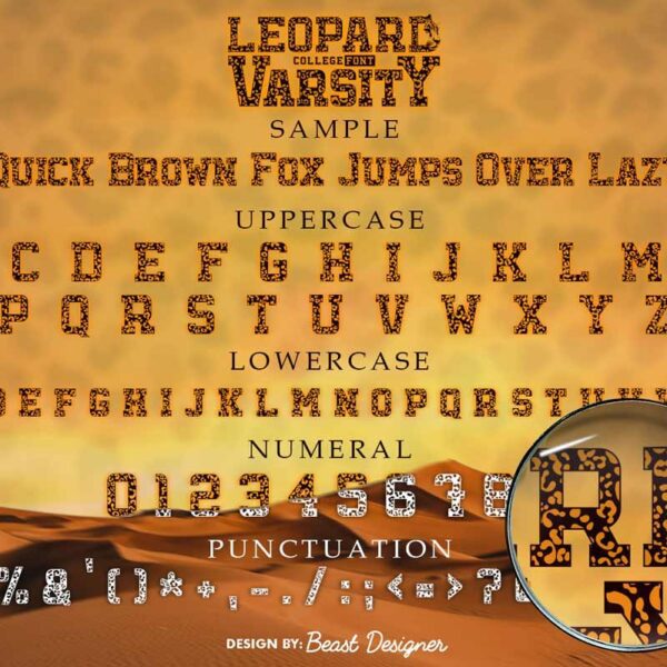 Leopard Varsity Font – College Font by Beast Designer