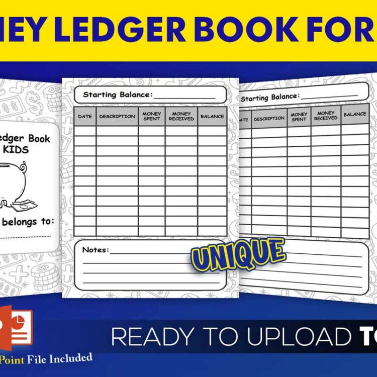 KDP Interiors: Money Ledger Book for Kids – Money Logbook