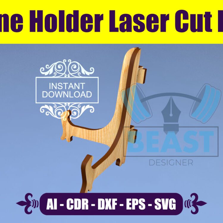 Laser Cut Files SVG Phone Holder Glowforge DXF File