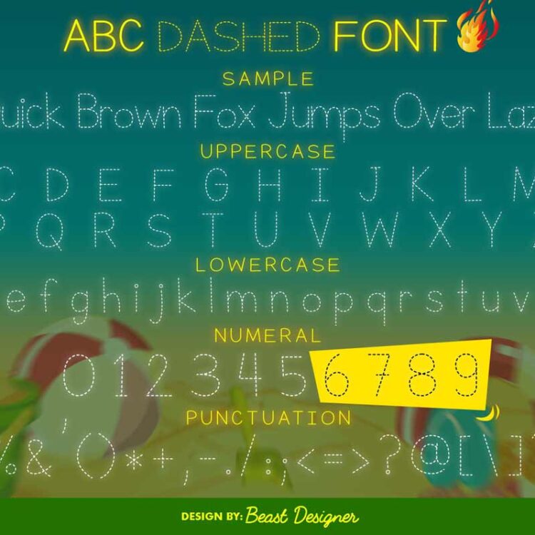 ABC Dashed Tracing Font | Letter Tracing Font