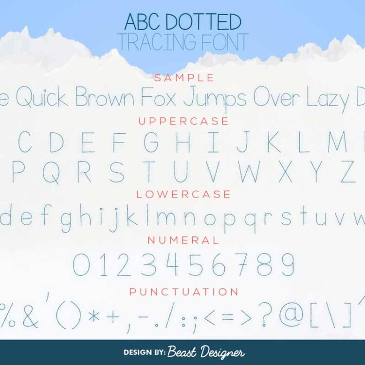 ABC Dotted Tracing Font | Alphabet Tracing Font
