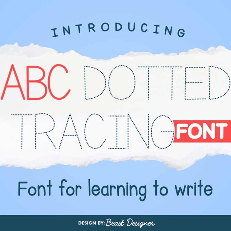 ABC Dotted Tracing Font | Alphabet Tracing Font