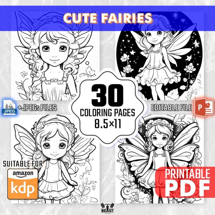 30 Cute Fairies Coloring Pages - Fairies Coloring Book