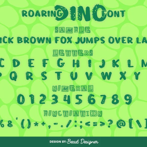 Roaring Dino Font | Cute Dinosaur Font
