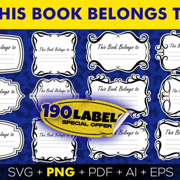 This Book Belongs To - 190 Labels - Vintage Frames