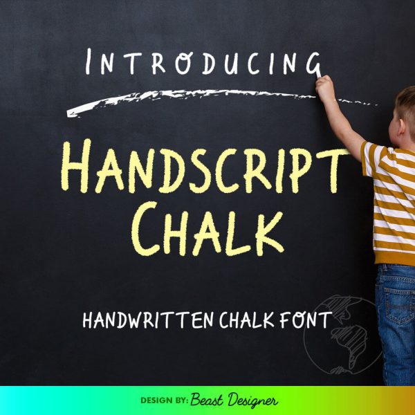 Handscript Chalk Font | Chalkboard Handwritten Script Font by Beast Designer