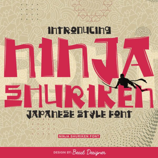 Ninja Shuriken Font | Japanese/Chinese Font by Beast Designer