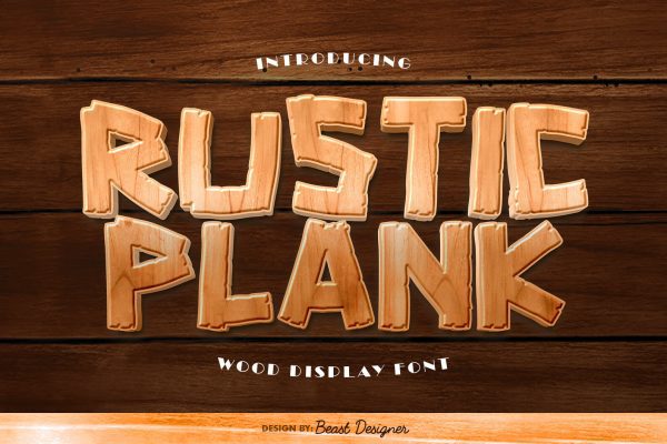 Rustic Plank Font | Wood Font by Beast Designer