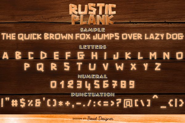 Rustic Plank Font | Wood Font by Beast Designer - Image 2