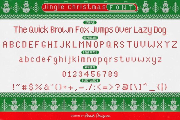 Jingle Christmas Font - Xmas Santa Claus Font by Beast Designer - Image 2