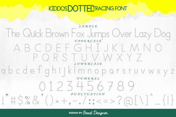 Kiddos Learning Dotted Font by Beast Designer - Image 2