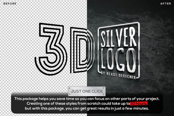Editable 3D Silver Logo Mockup Text Effect [PHOTOSHOP] by Beast Designer - Image 2