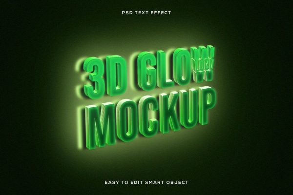 Editable 3d Glow Logo Mockup Text Effect [PHOTOSHOP] by Beast Designer