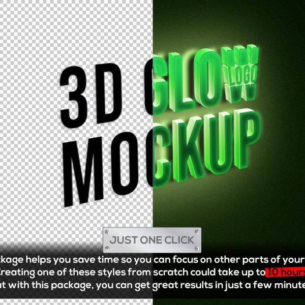 Editable 3d Glow Logo Mockup Text Effect [PHOTOSHOP] by Beast Designer