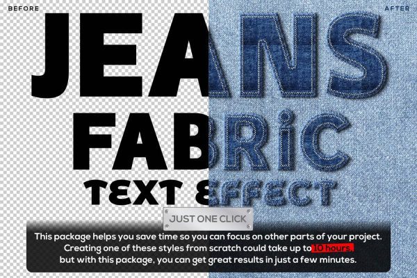 Editable Jeans Fabric Denim Logo Mockup Text Effect [PHOTOSHOP] by Beast Designer - Image 2