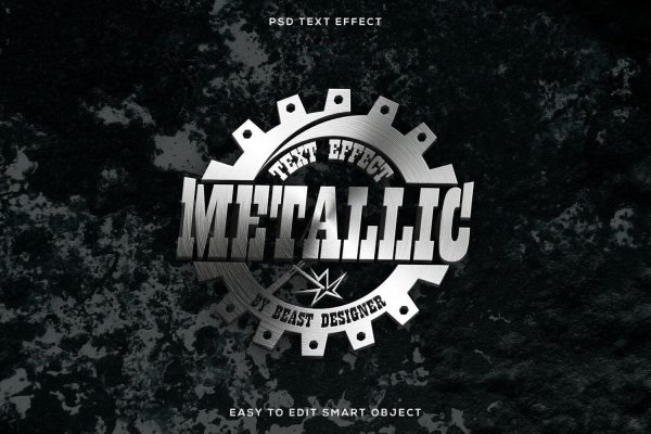 Editable Metallic Metal Logo Mockup Text Effect [PHOTOSHOP] by Beast Designer