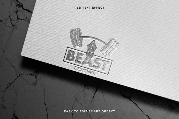 Editable Paper Engraved Logo Mockup Text Effect [PHOTOSHOP] by Beast Designer