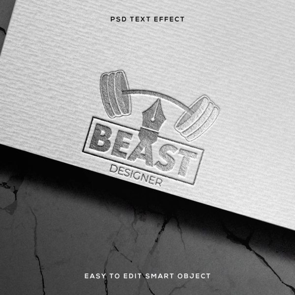 Editable Paper Engraved Logo Mockup Text Effect [PHOTOSHOP] by Beast Designer