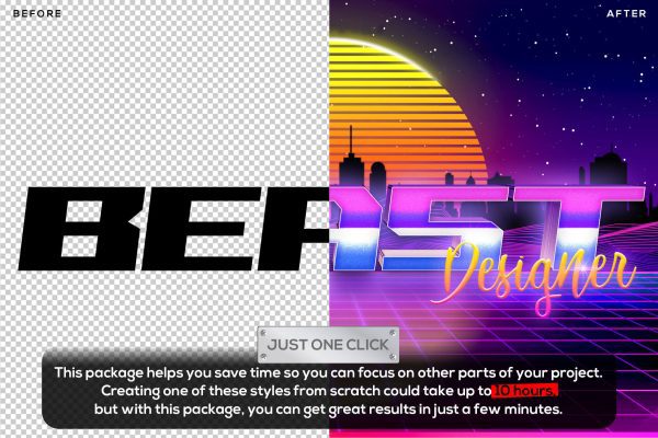 Editable 80s Retrowave Synthwave Vaporwave Logo Mockup Text Effect [PHOTOSHOP] by Beast Designer - Image 2